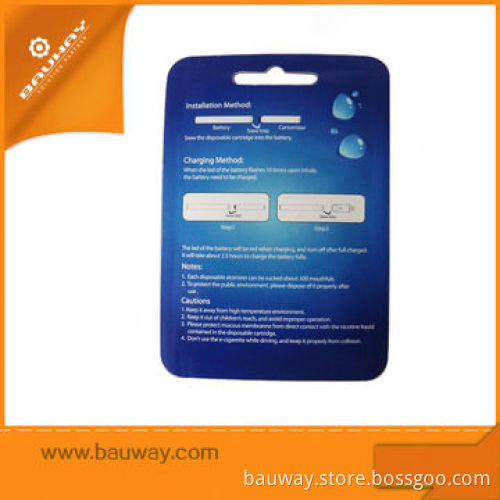 Disposable cartomizer/blister kit, rechargeable battery, 510 battery safe with high speed USB